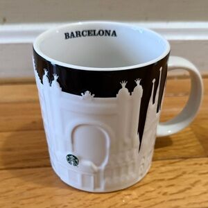RARE- 2023 Starbucks Relief Barcelona Spain Black and White Mug 16oz 2023